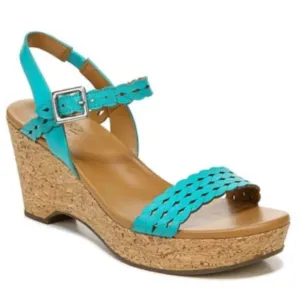 NATURALIZER   Carlita Wedge Sandal In Lagoon Breeze (WIDE)