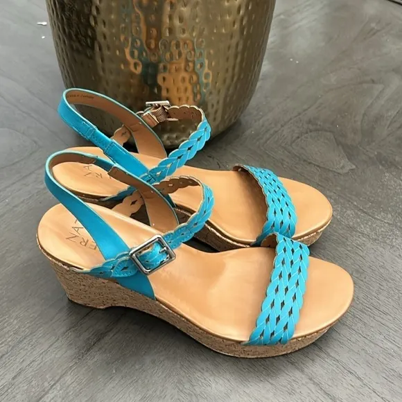 NATURALIZER   Carlita Wedge Sandal In Lagoon Breeze (WIDE)