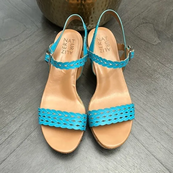 NATURALIZER   Carlita Wedge Sandal In Lagoon Breeze (WIDE)
