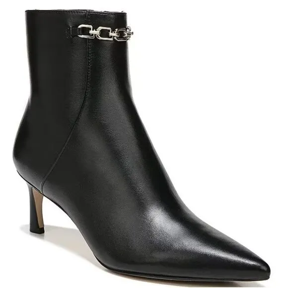 Naturalizer Frida Leather Chain Hardware Dress Booties (Wide)