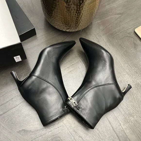 Naturalizer Frida Leather Chain Hardware Dress Booties (Wide)