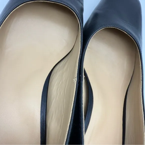 Naturalizer Karina Black Leather Square Toe Block Heel Pump 8.5 Wide