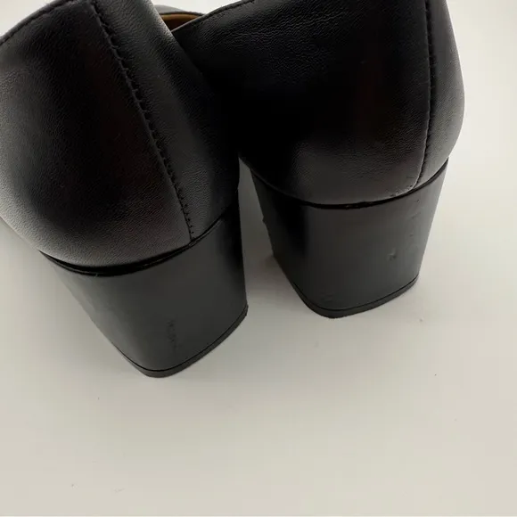 Naturalizer Karina Black Leather Square Toe Block Heel Pump 8.5 Wide
