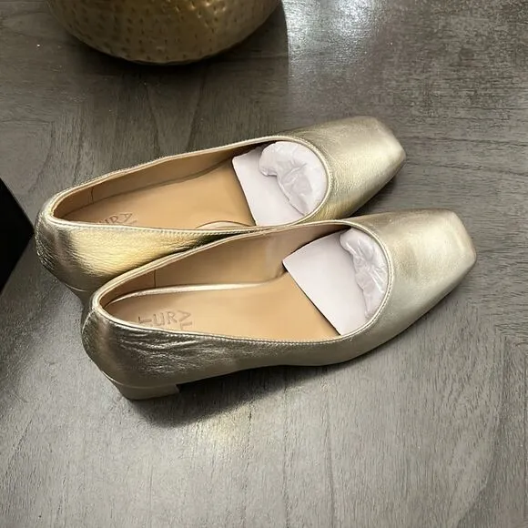 Naturalizer Karina Metallic Leather Block Heel Pumps (WIDE)