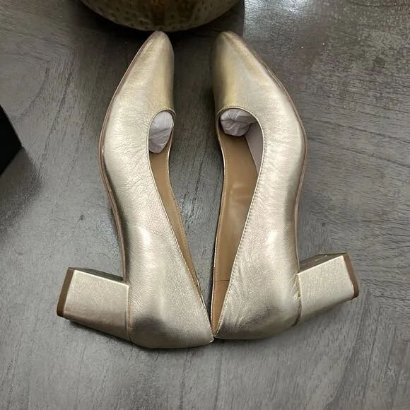 Naturalizer Karina Metallic Leather Block Heel Pumps (WIDE)