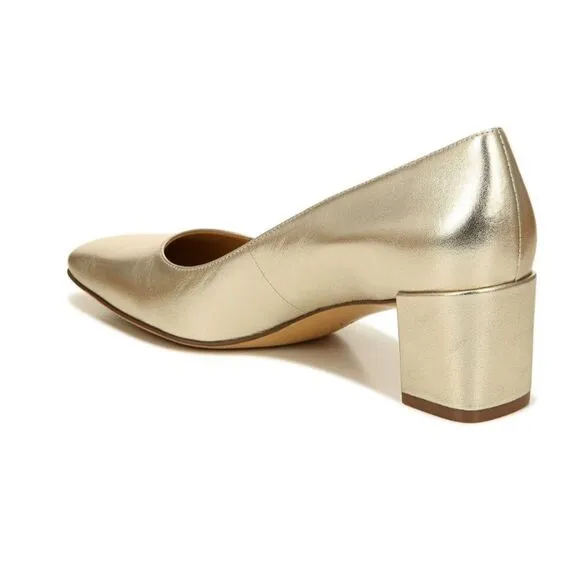 Naturalizer Karina Metallic Leather Block Heel Pumps