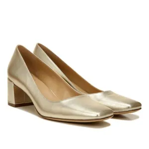 Naturalizer Karina Metallic Leather Block Heel Pumps