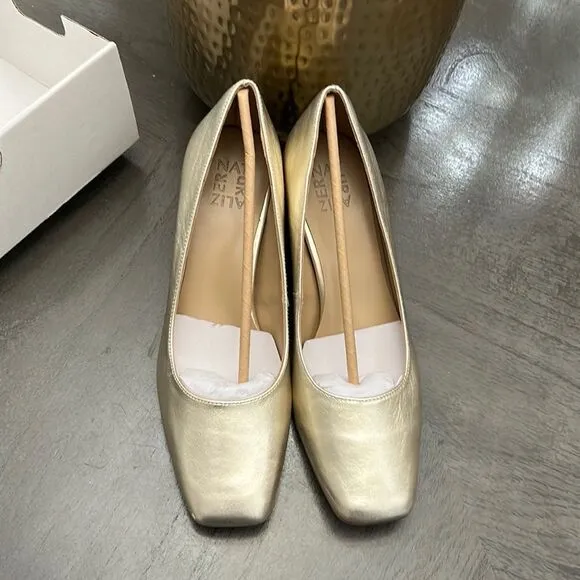 Naturalizer Karina Metallic Leather Block Heel Pumps
