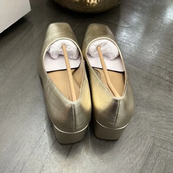 Naturalizer Karina Metallic Leather Block Heel Pumps