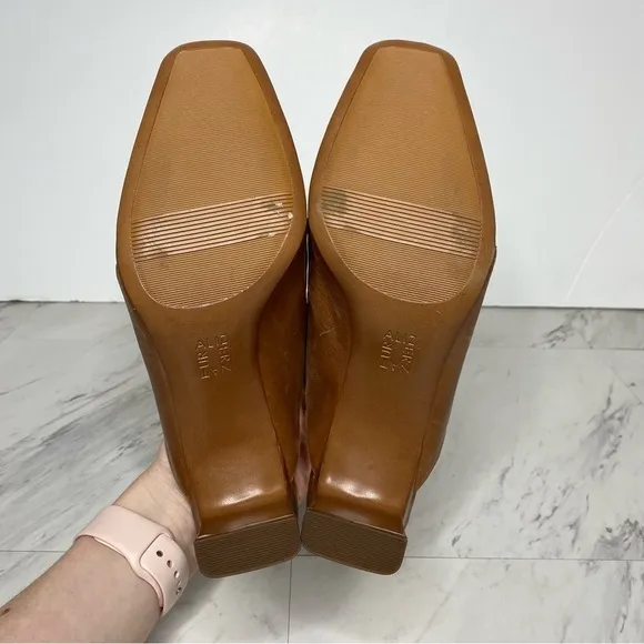 Naturalizer Paloma Brown Leather Square Toe Mule 8 1/2 M