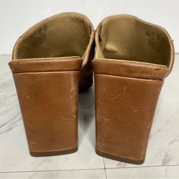 Naturalizer Paloma Brown Leather Square Toe Mule 8 1/2 M