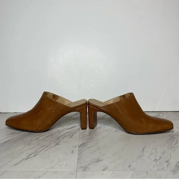 Naturalizer Paloma Brown Leather Square Toe Mule 8 1/2 M