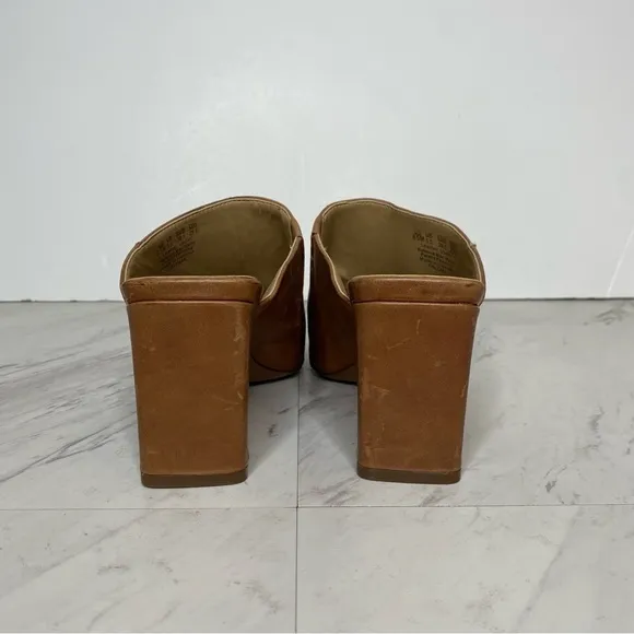 Naturalizer Paloma Brown Leather Square Toe Mule 8 1/2 M