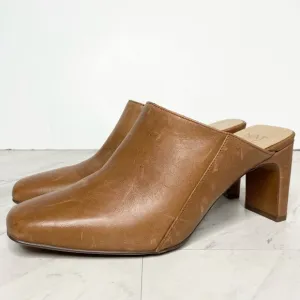 Naturalizer Paloma Brown Leather Square Toe Mule 8 1/2 M