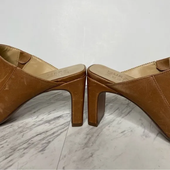 Naturalizer Paloma Brown Leather Square Toe Mule 8 1/2 M