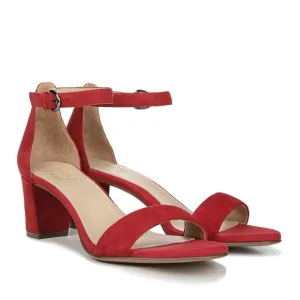 NATURALIZER Vera Ankle Strap Sandal in Hot Sauce Suede (WIDE)