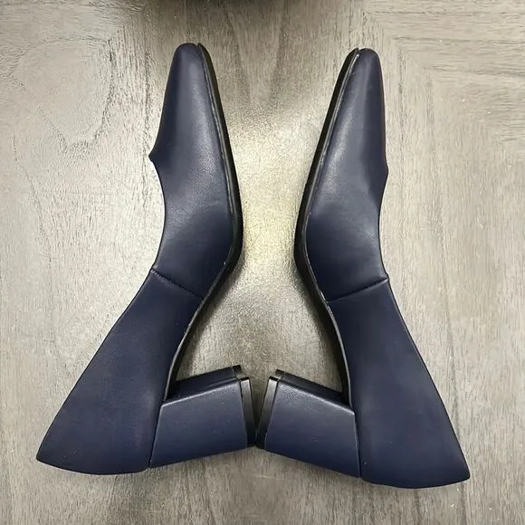 Naturalizer Warner Square Toe Pump French Navy (WIDE)