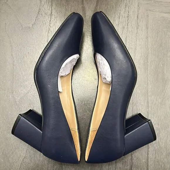 Naturalizer Warner Square Toe Pump French Navy (WIDE)