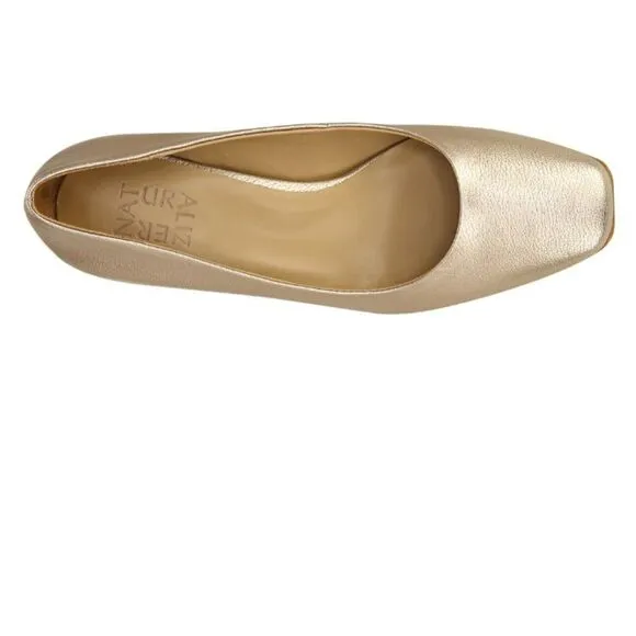 NATURALIZER Warner Square Toe Pump In Warm Silver (WIDE)