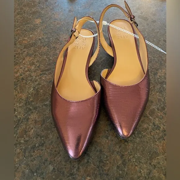 Naturalizer Womens Banks Slingback Pump Cabernet Sauvignon Red Lizard Leather 6W