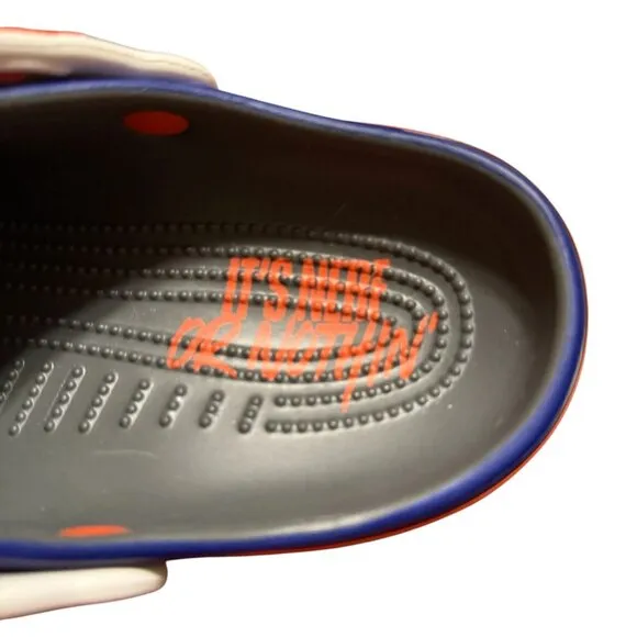 Nerf X Crocs Navy &amp; Orange Clogs With Jibbitz Charms Kids Size J6 Lightweight