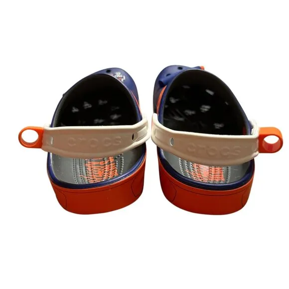 Nerf X Crocs Navy &amp; Orange Clogs With Jibbitz Charms Kids Size J6 Lightweight