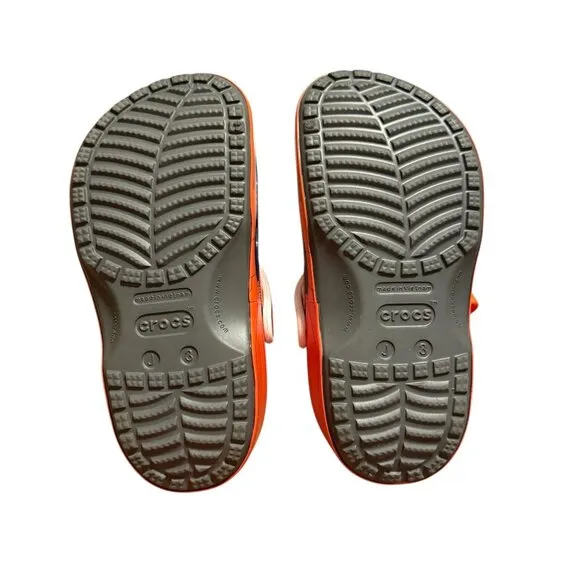 Nerf X Crocs Navy &amp; Orange Clogs With Jibbitz Charms Kids Size J6 Lightweight