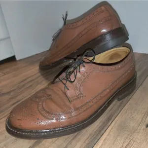 NETTLETON Oxfords Wingtip Vintage Brown Pebbled Leather Men Dress Shoes Size 10.