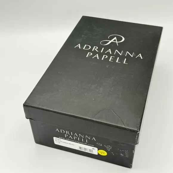 NEW ADRIANNA PAPELL Womens Black Jamie Peep Toe Kitten Heel Slip On Pumps 11 M