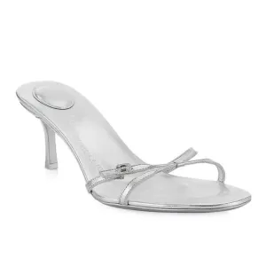 NEW Alexander Wang Lucienne 65 Strappy Slide Heels Silver Metallic Rhinestone 39