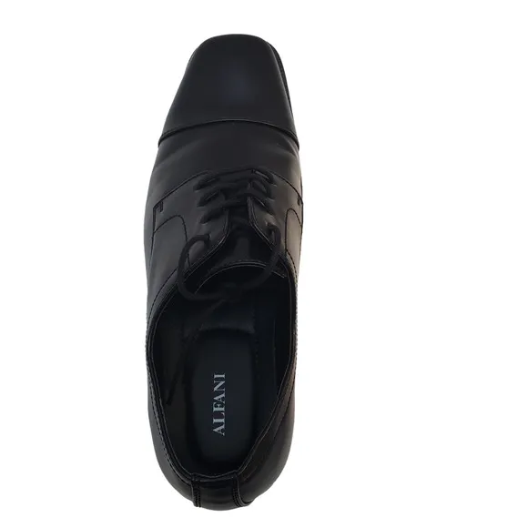 New Alfani Men's Quincy Cap Toe Oxfords Shoes 12W Black
