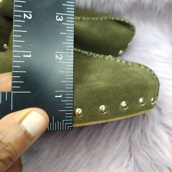 NEW Anthropologie Kelsi Dagger Brooklyn Journal Suede Platform Clogs Sz 7 Green