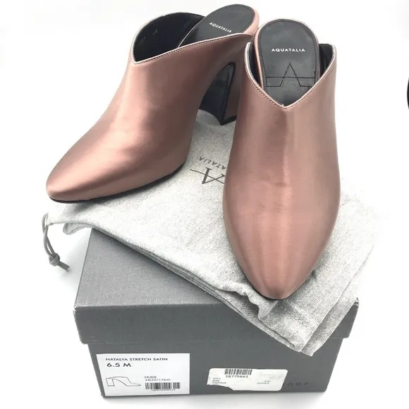 NEW AQUATALIA Natalya Satin Mule $395