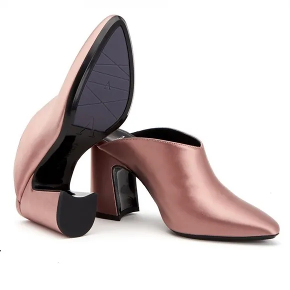 NEW AQUATALIA PINK SATIN MULES