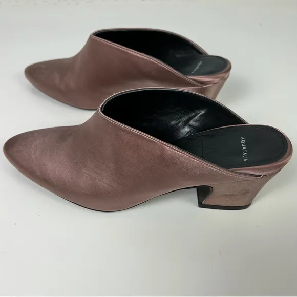 NEW AQUATALIA PINK SATIN MULES