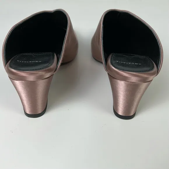 NEW AQUATALIA PINK SATIN MULES