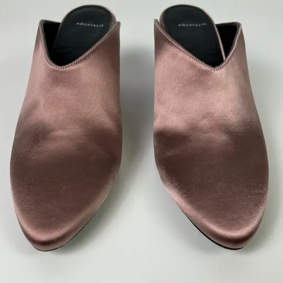 NEW AQUATALIA PINK SATIN MULES