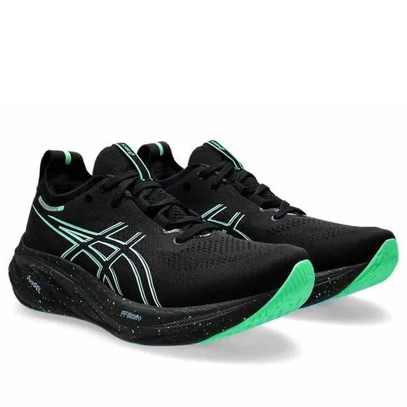 NEW ASICS men's gel nimbus 26 running shoes in black/soothing sea