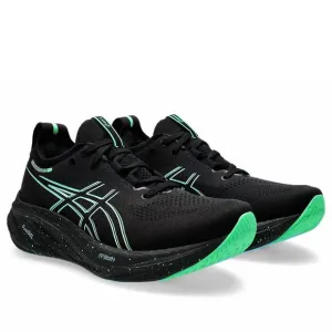 NEW ASICS men's gel nimbus 26 running shoes in black/soothing sea