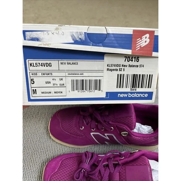 New Balance 574 Big Kids/ Girls Running Shoes Sneakers KL574VDG Kids 5 Medium