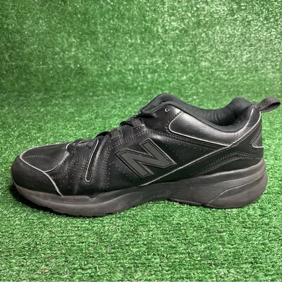 New Balance 608 v5 Slip Resistant Shoes Mens Extra Wide 12 4E Black Leather