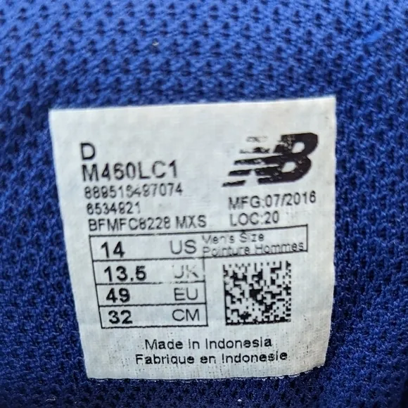 New Balance Mens 460 V2 M460LC1 Gray/blue Running Shoes Sneakers Size 14 D