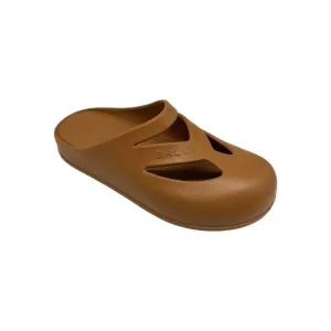NEW BALLY women's gimon logo embossed rubber classic clog in deserto