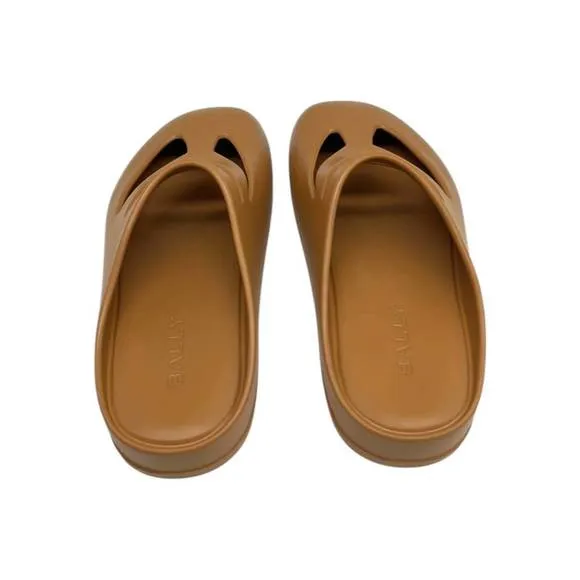 NEW BALLY women's gimon logo embossed rubber classic clog in deserto