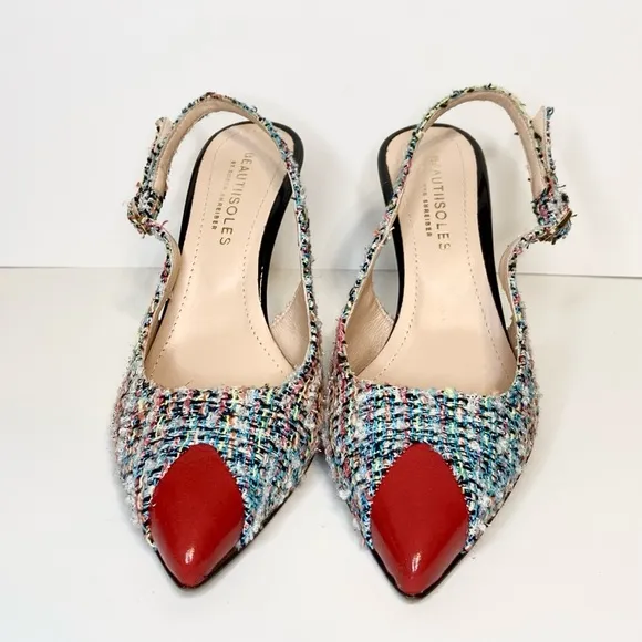 New Beautiisoles Alice Pointed Red Toe Pumps Size 8 1/2