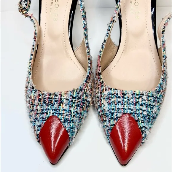 New Beautiisoles Alice Pointed Red Toe Pumps Size 8 1/2