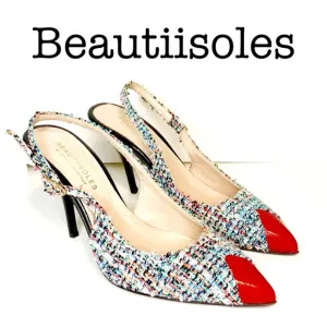 New Beautiisoles Alice Pointed Red Toe Pumps Size 8 1/2