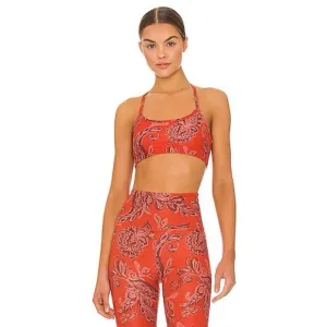 New Beyond Yoga High Waisted Biker Short in Chai &amp; Paprika Paisley Medium
