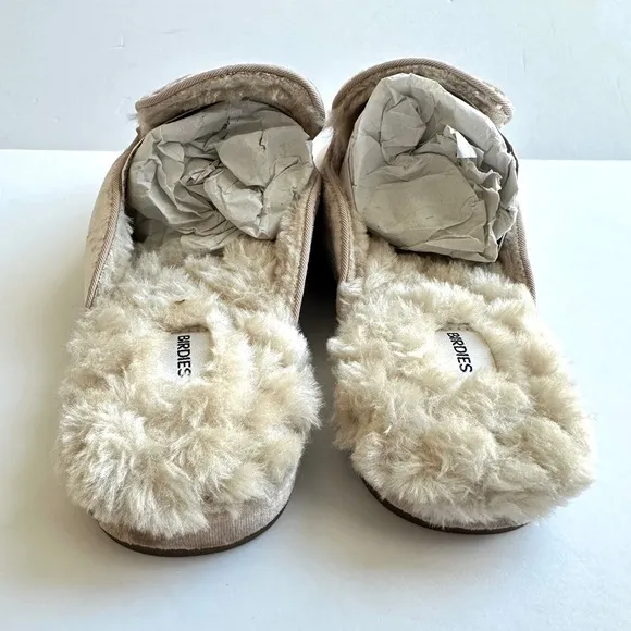 NEW‎ BIRDIES Phoebe Velvet Fur Flat Slip on Mules 7.5 Womens