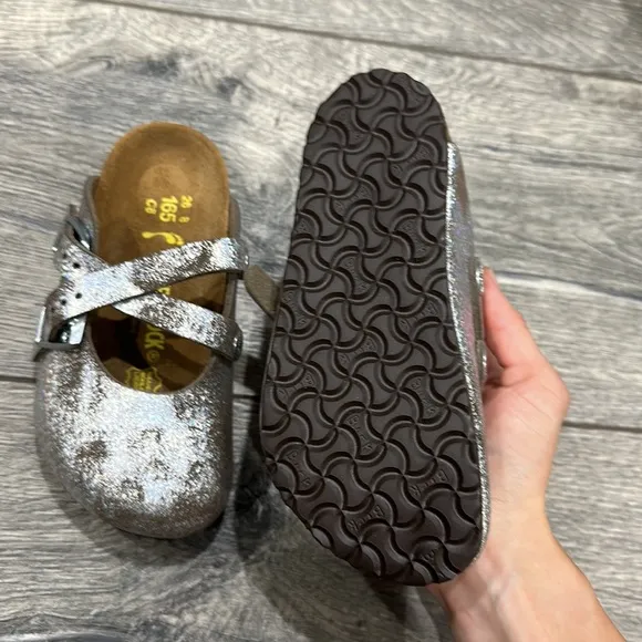 NEW • Birkenstock • Little Girls Dorian Slip On Mule / Clogs Stardust Stone  8